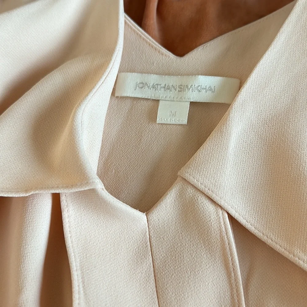 Jonathon Simkhai Silk Crepe Hanging Tank Top Blouse Apricot women size Medium - Picture 6 of 7